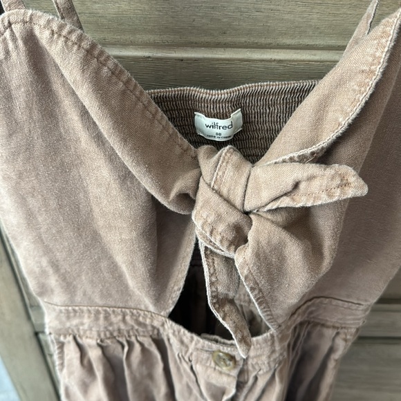 Aritzia Wilfred Linen Tie front Dress 00 - Picture 2 of 3